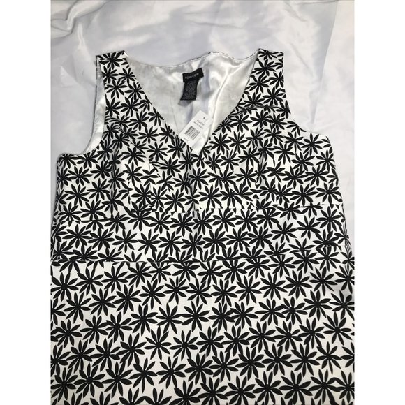 New Spense Black And White Floral Woman’s V-Neck Dress size 16 With Stretch - Picture 6 of 12